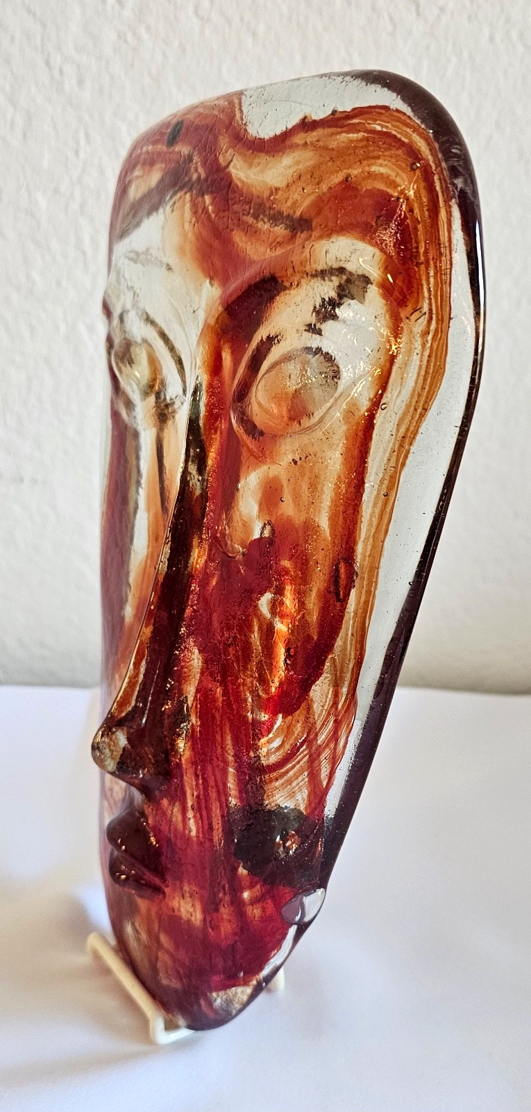 1980s JARAMILLO BROTHERS Mexico ‘Sky Dreamer’ Cast Art Glass Mask Sculpture