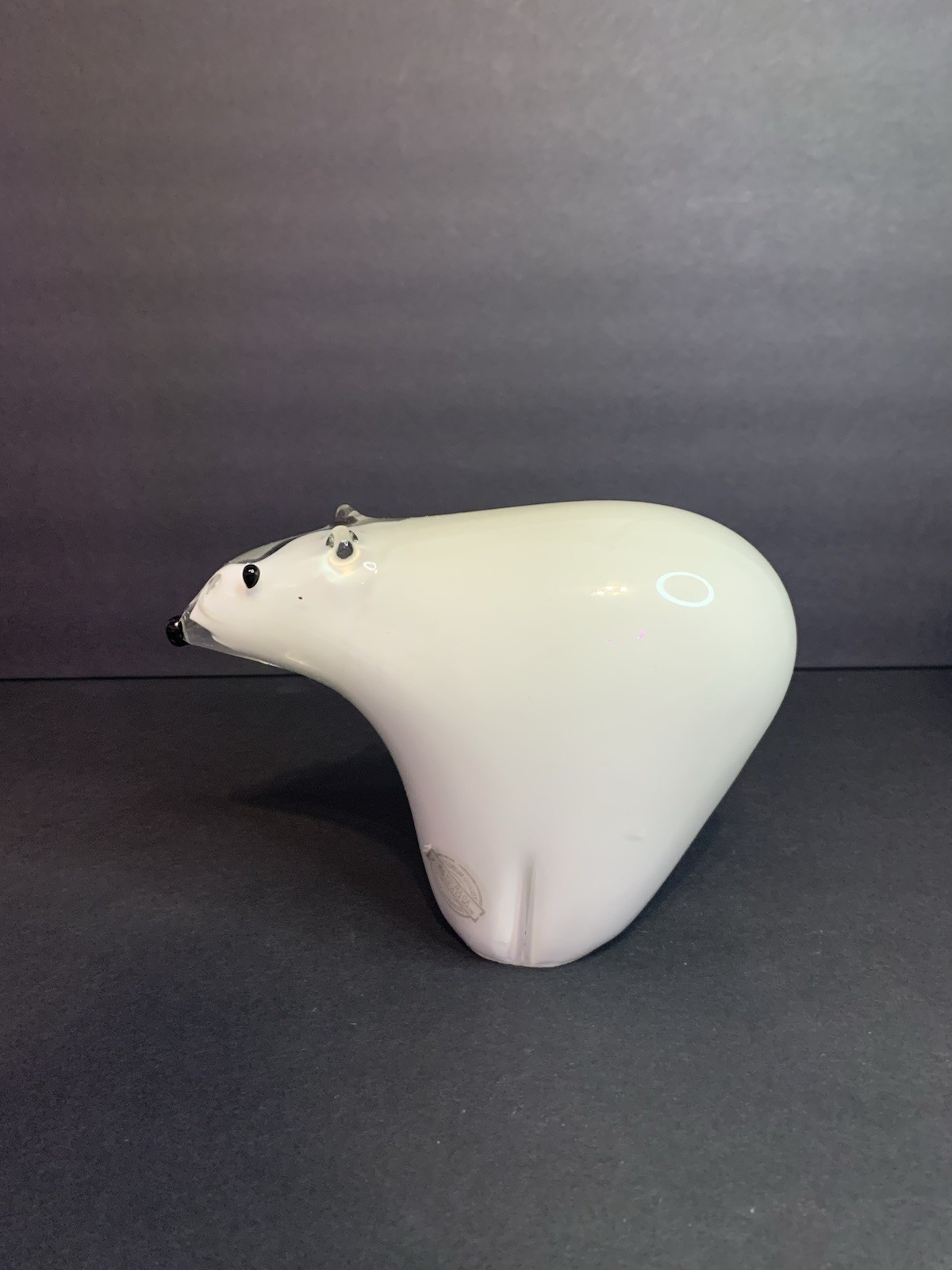 Vintage Handmade Blown Glass Arctic Polar Bear Wildlife Paper Weight 5 in Tall