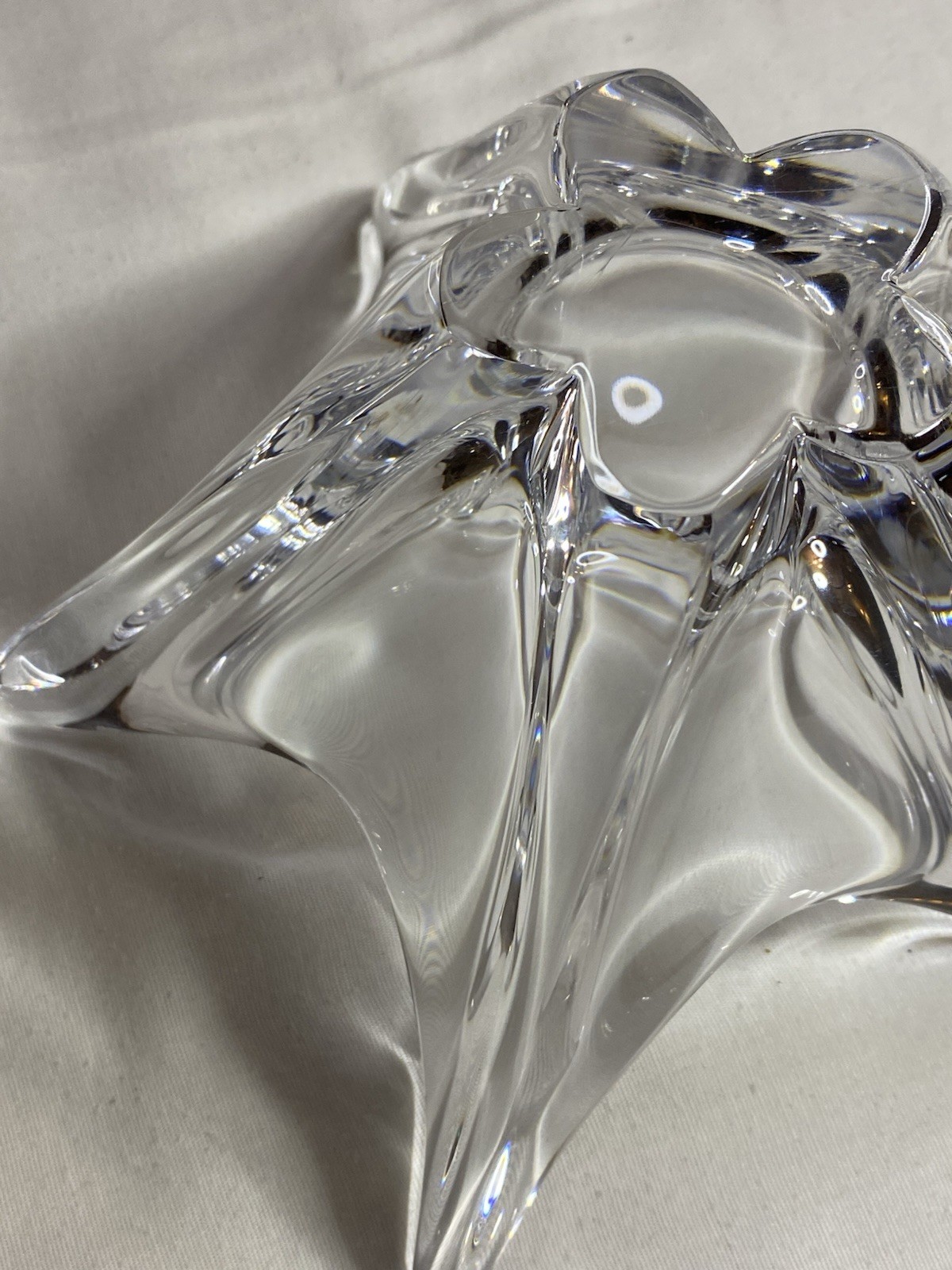 Vintage Daum & France 5 Point Star Crystal Vase Bowl