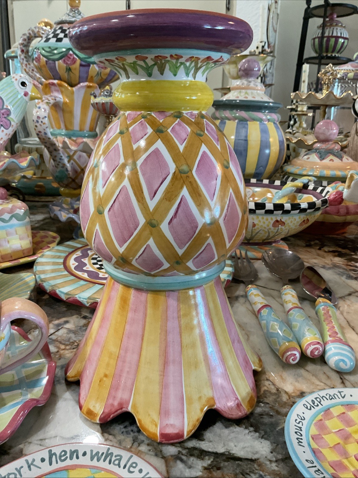 MacKenzie-Childs Taylor Odd Fellows Ceramic Great Vase