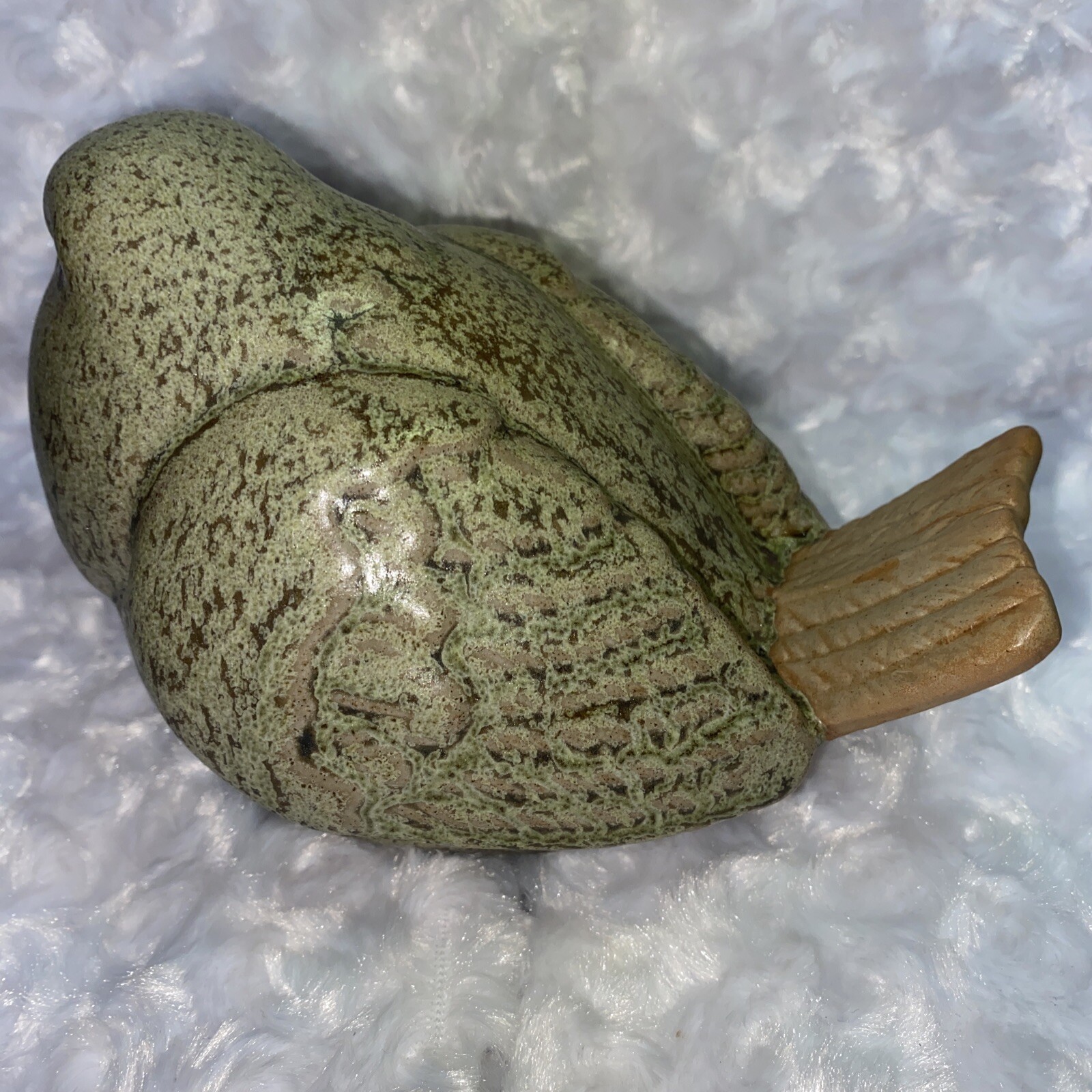 Vintage Ceramic Bird Hand Pottery Glazed Within Opening 13.3 Oz Approx 6×4”