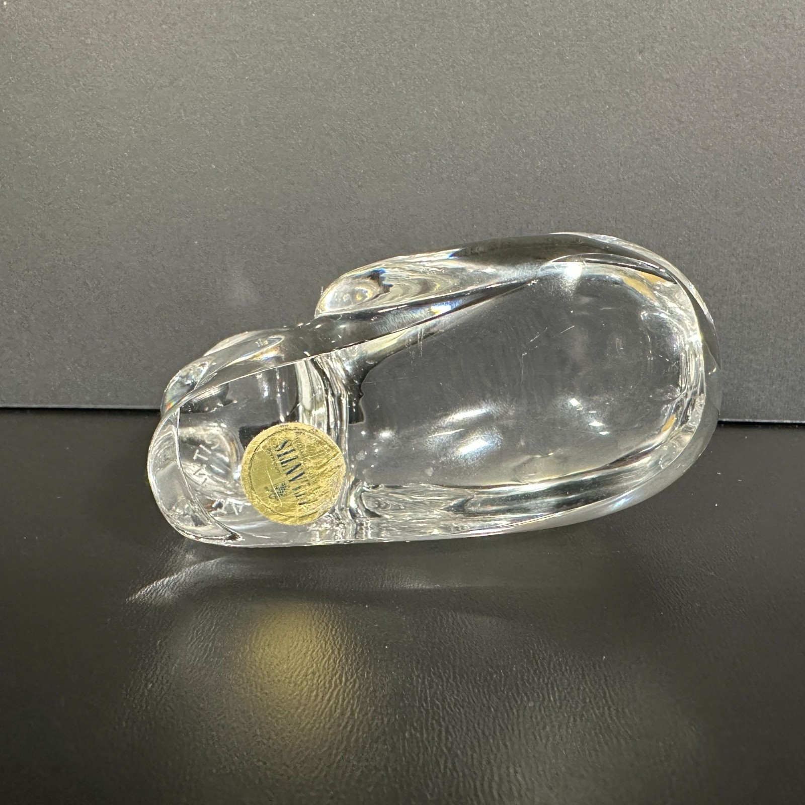 Vintage Handmade ATLANTIS Full LEAD CRYSTAL Clear Glass Cat Figure Paperweight