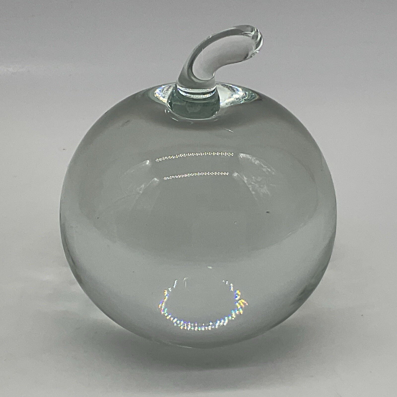 Murano Crystal Clear Glass Apple Paperweight 3 Inches Tall Fab Teachers Gift