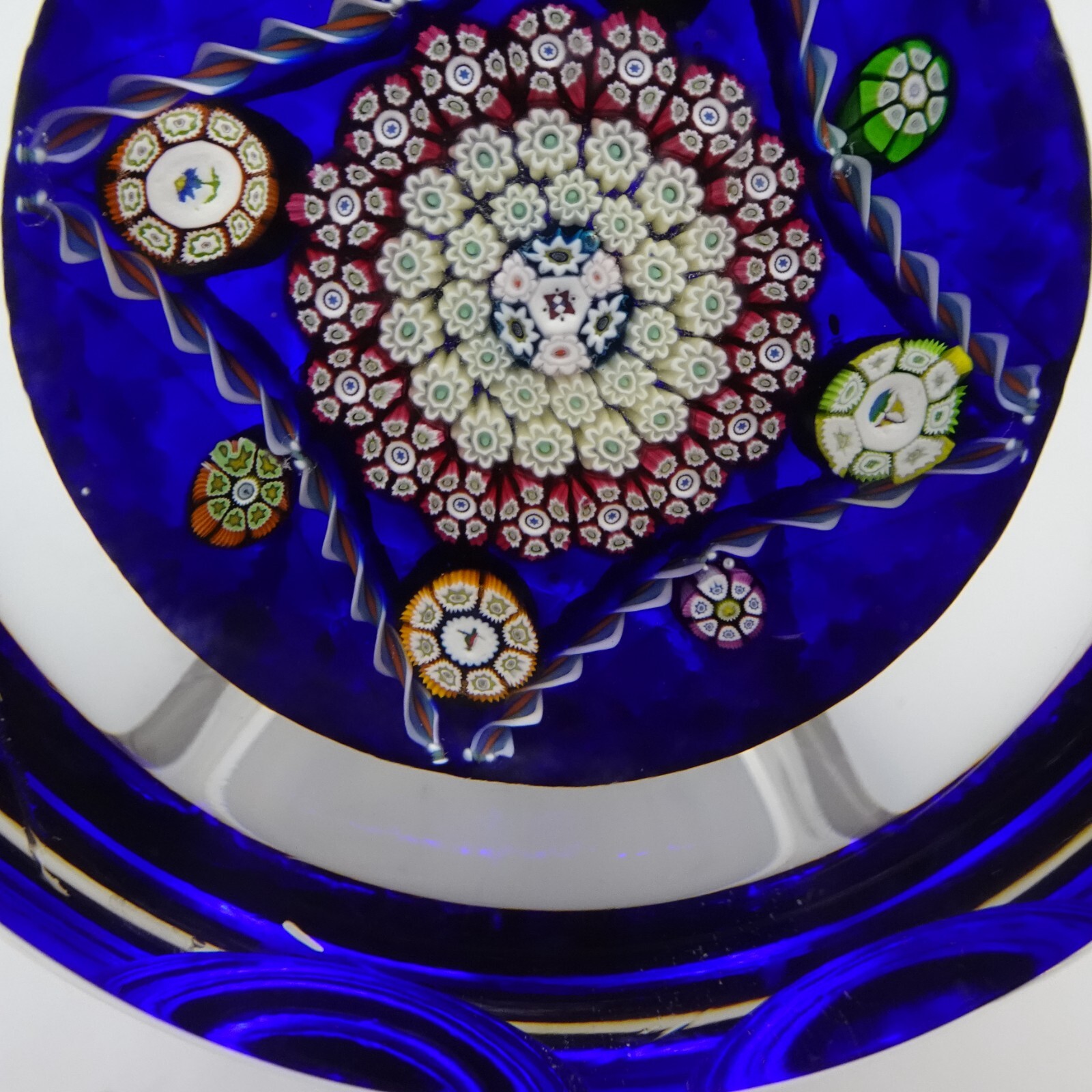 Perthshire 1979B Annual Ltd Ed Magnum Paperweight “Blue Silhouette” Millefiori