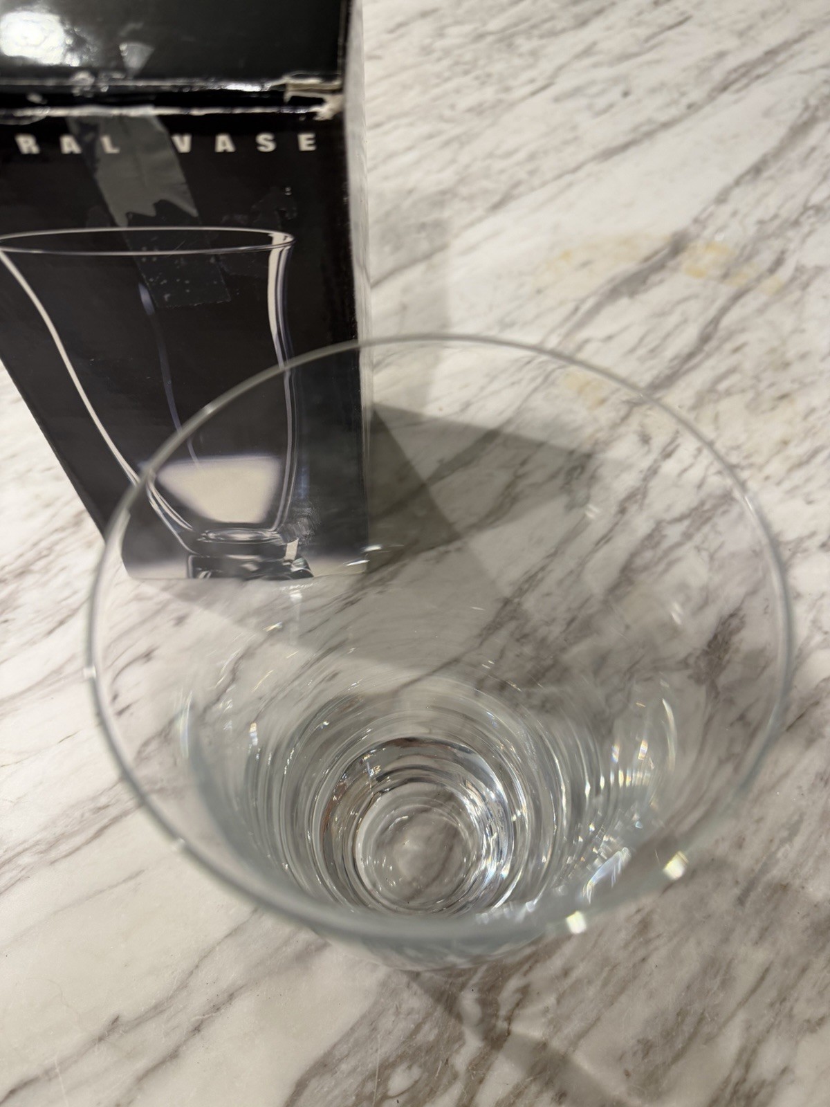 Vtg 1980s DANSK Crystal Floral Vase: 7″ Curved Fluted Glass, Czech Republic