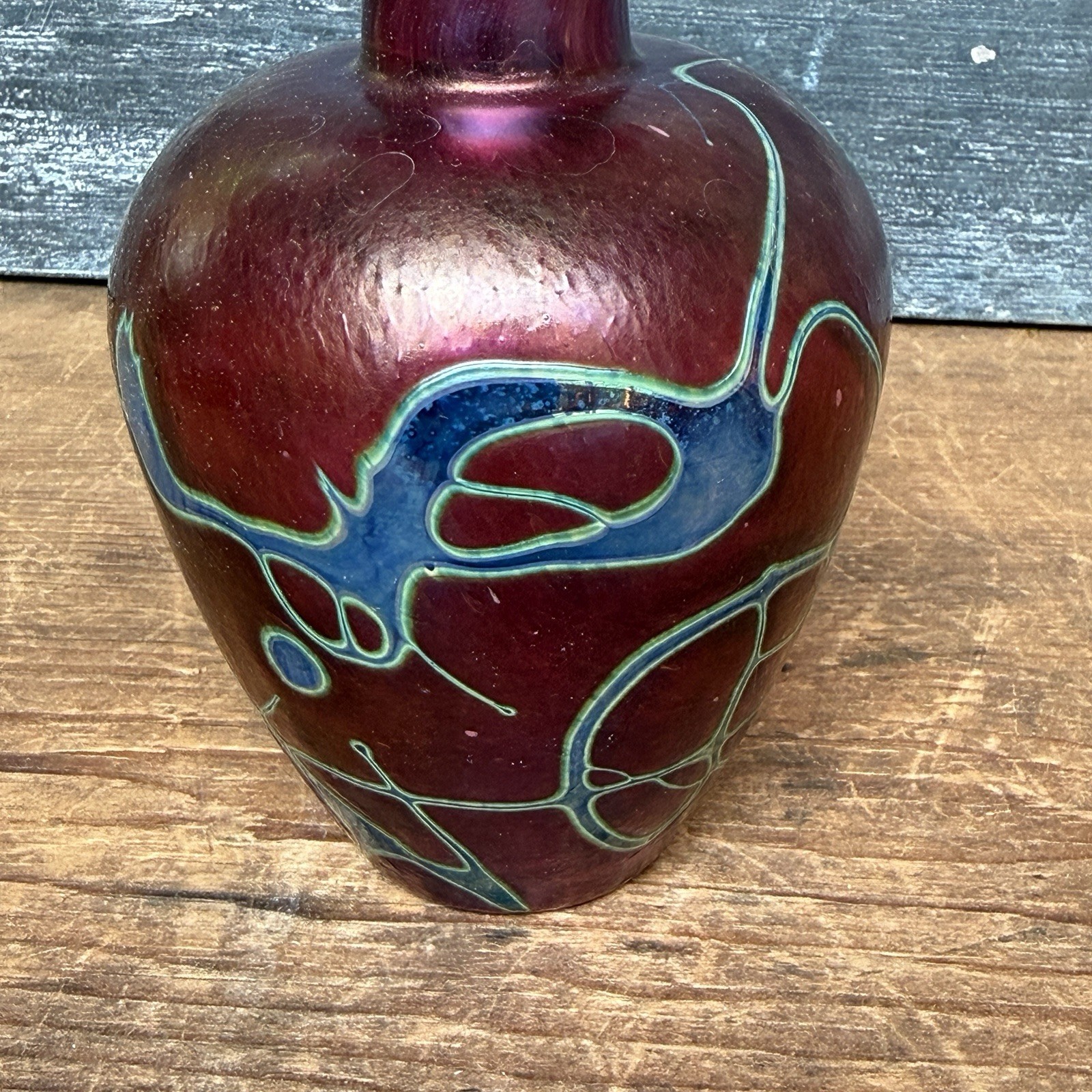 Robert Held Signed Art Glass Vase Multi Color Hand Blown