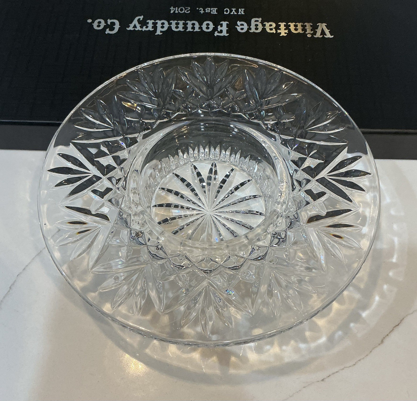 Waterford Crystal “Bethany” RND Pillar Candle Holder 8″ . PRISTINE FREE SHIPPING