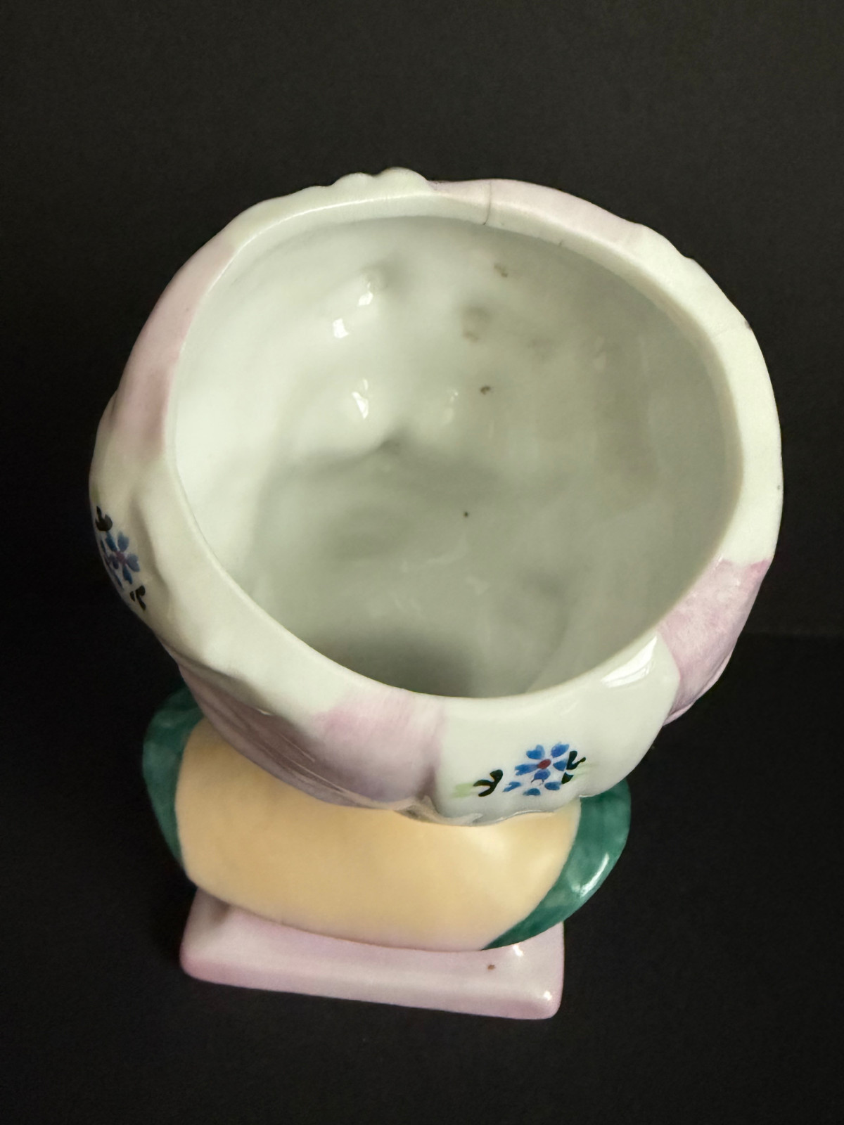 VINTAGE LADY HEAD VASE UCAGCO WITH TURBAN ON PEDESTAL 6.5”
