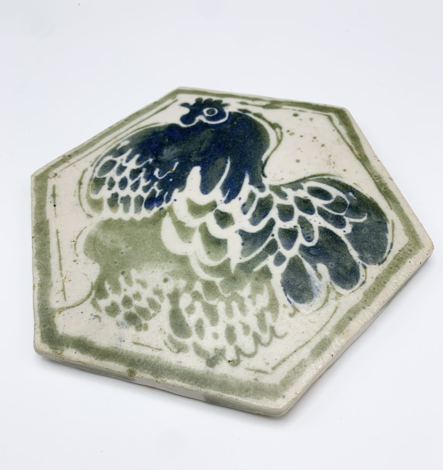 Jean-Claude de Crousaz Arpot Workshop Studio Art Stoneware Tile Trivet Rooster