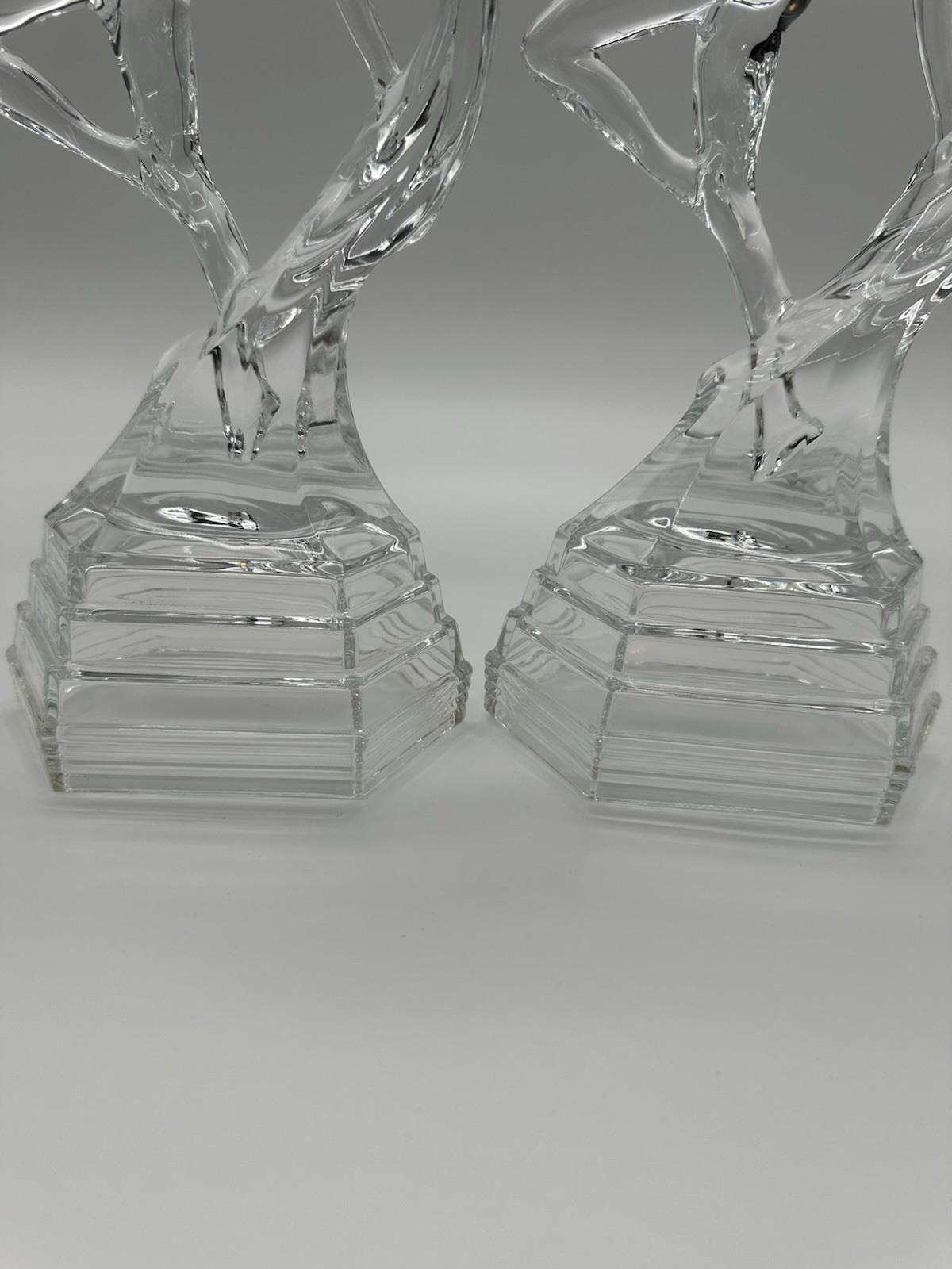 Vintage Royal Crystal Rock RCR Italian crystal sculptures Dancer Ofelia Set Of 2