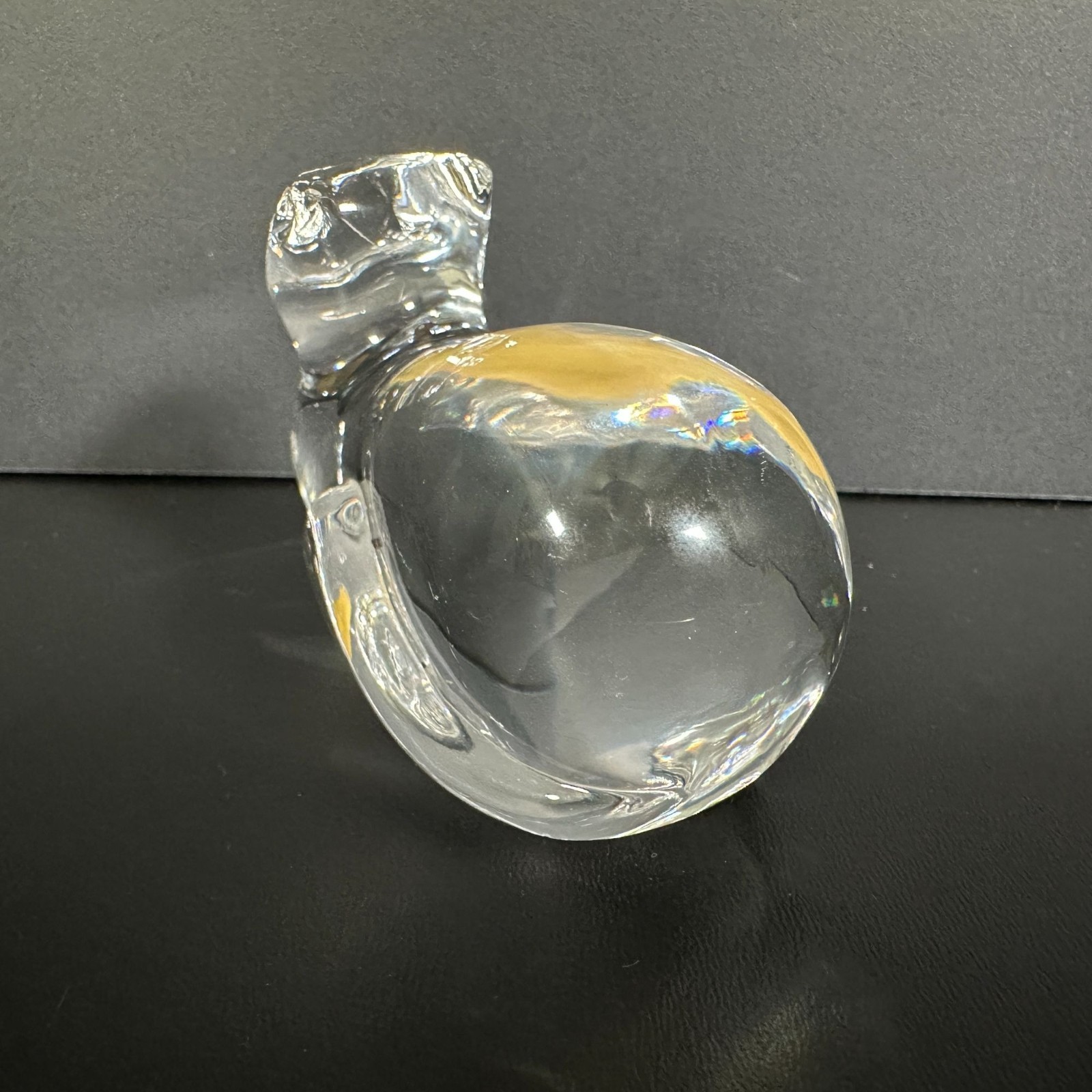 Vintage Handmade ATLANTIS Full LEAD CRYSTAL Clear Glass Cat Figure Paperweight