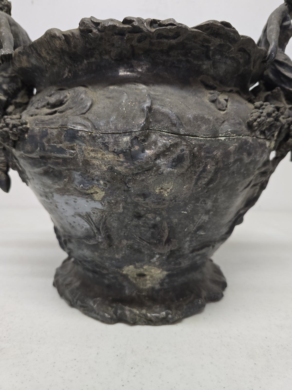 Antique Art Nouveau Pewter Satyr Cache-Pot Attributed to Hans Stoltenberg-Lerche