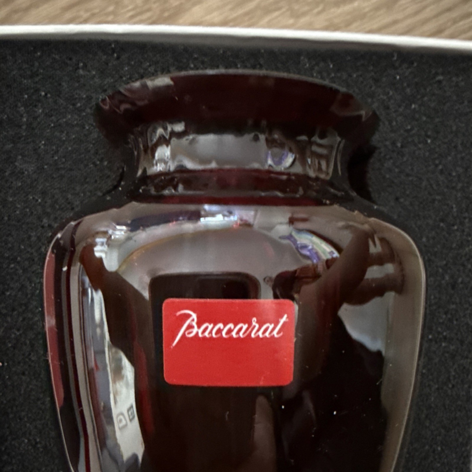 Baccarat Red Glass Vase with Box