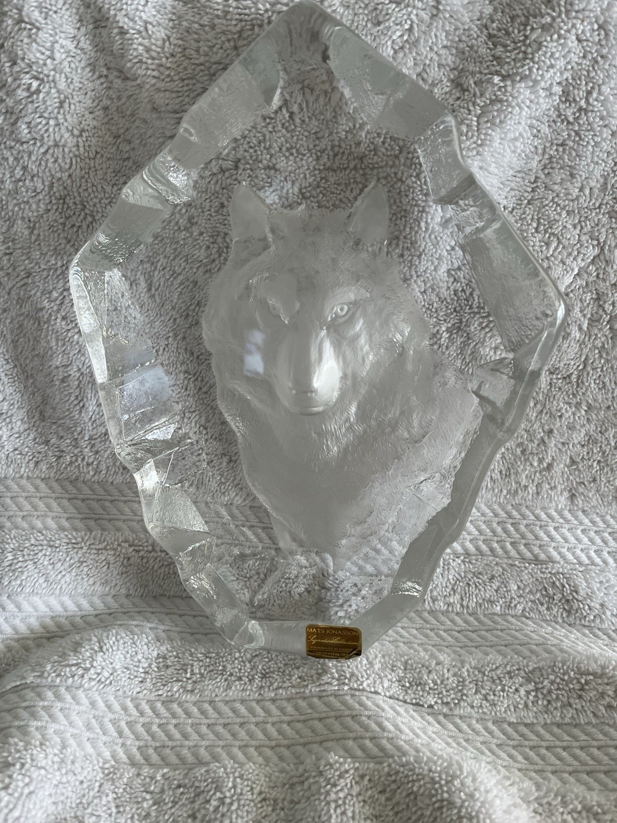 Mats Jonasson Crystal Wolf -signed With Original Box -Excellent Condition