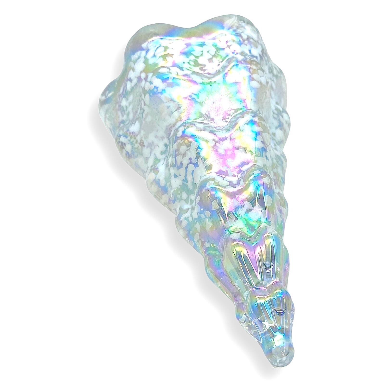 Silvestri Iridescent Art Glass Christmas Tree Confetti Figurine 5” Holiday Decor