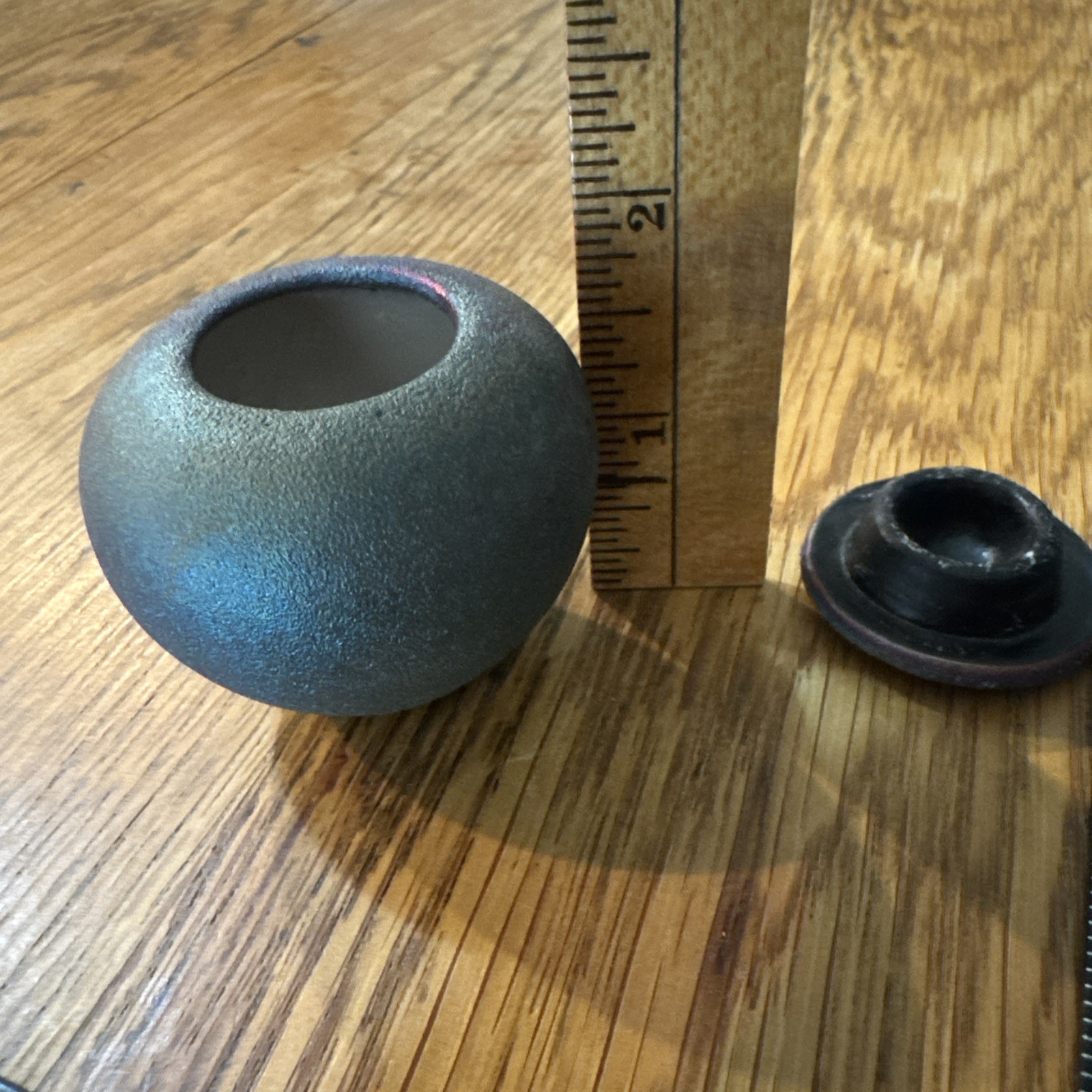 J Diller Pottery Raku Iridescent Trinket With Lid Small 2 Inches Signed Colorful