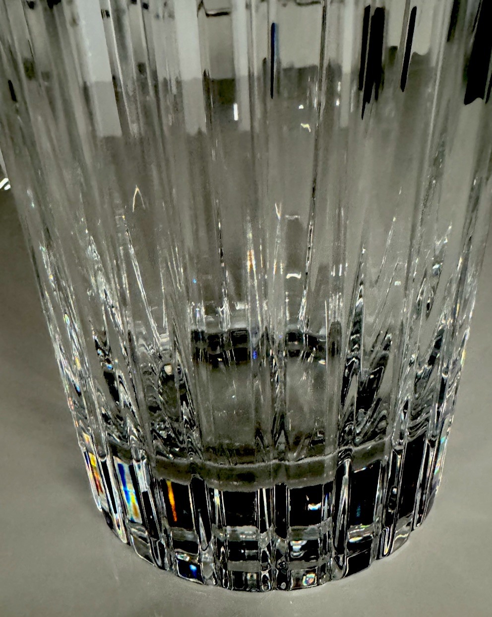 Baccarat Harmonie Vertical Cut Crystal Flower Vase 1990s to 2000s 11.75″