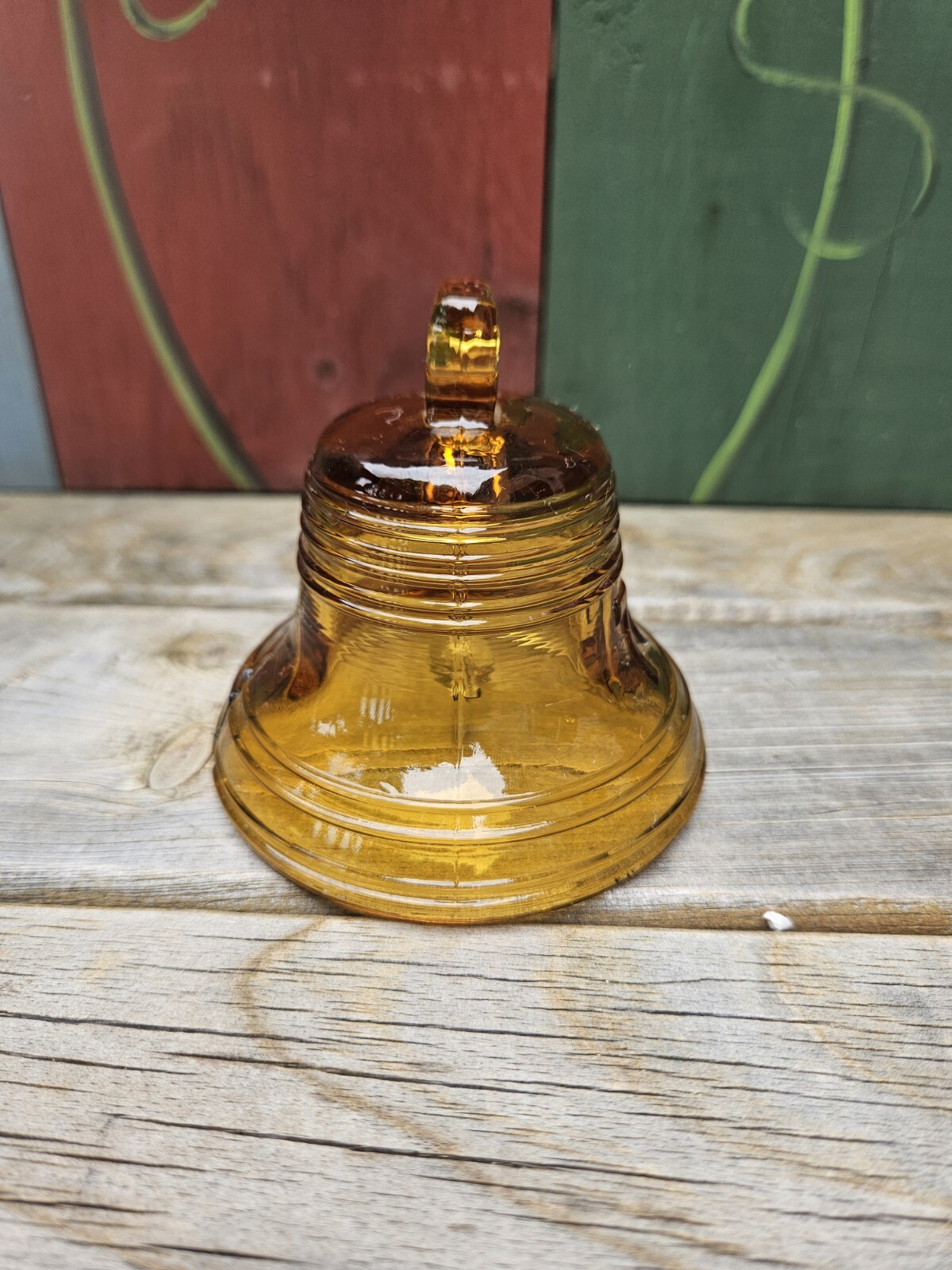 Vintage Viking Glass 1976 Commemorative Liberty Bell In Amber ~3.5″ Tall
