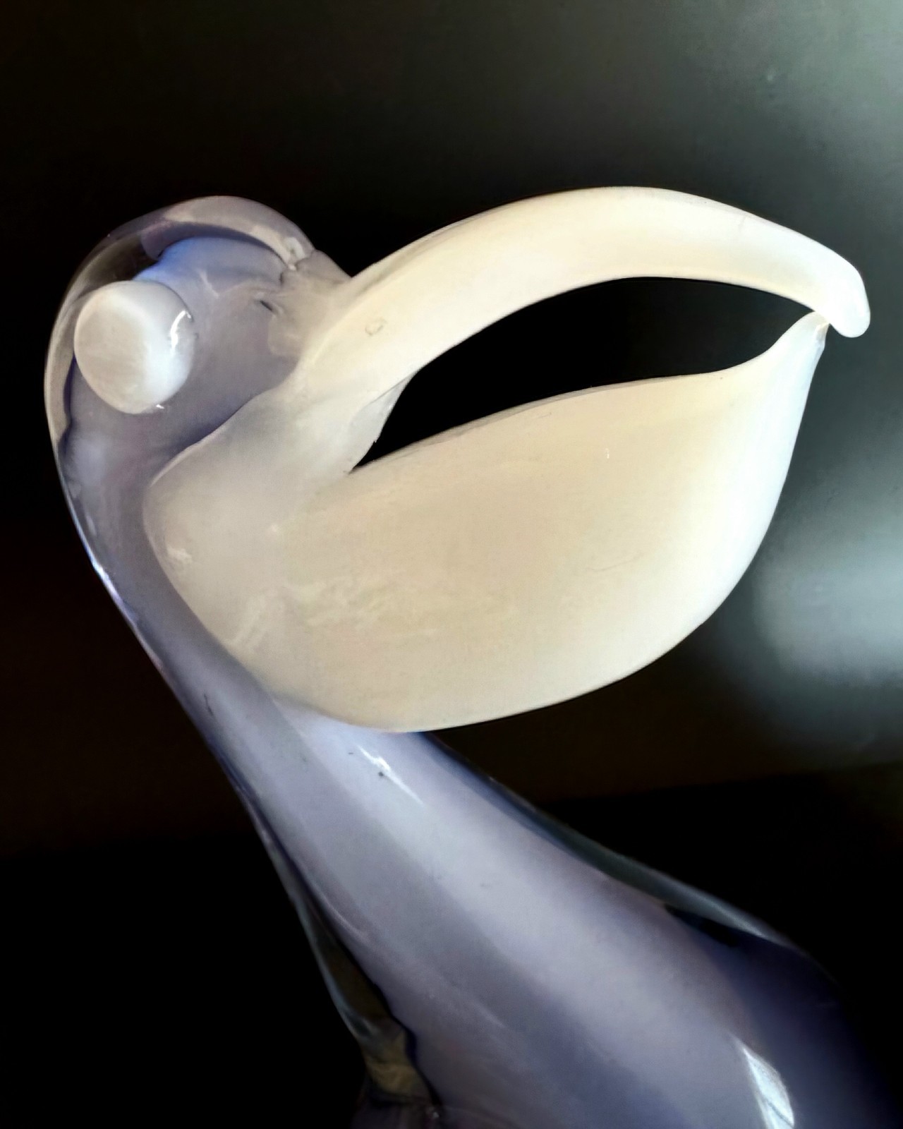 Large Murano Sommerso Glass Sculpture of Pelican Mid-Century . 6,5 Pounds.