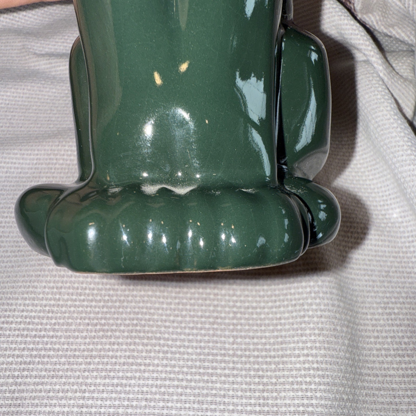 Frankoma Seated DARK GREEN Panther Puma Jaguar Figurine #114 (1934-38) EXCELLENT
