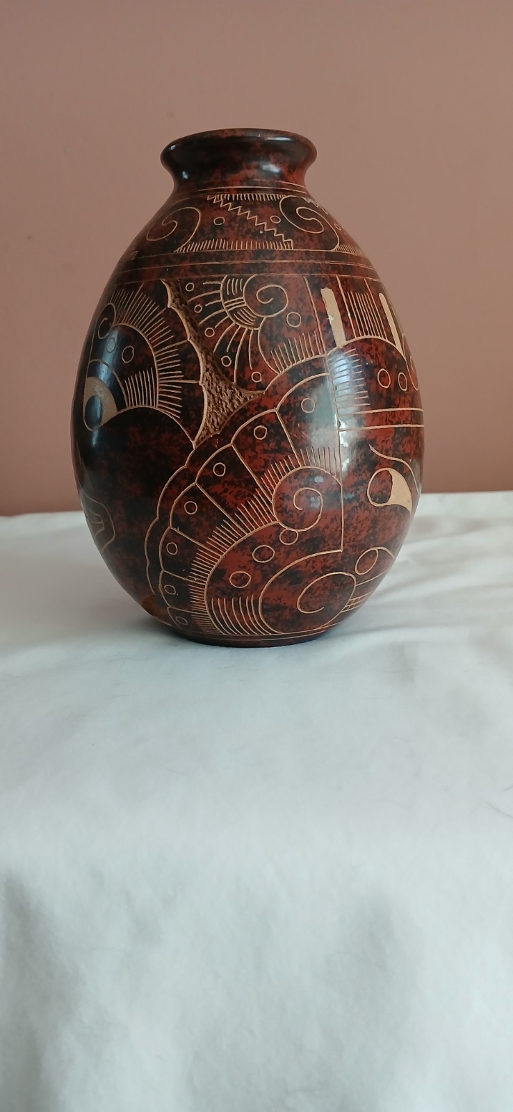 Nicaragua Pottery Vase, San Juan de Oriente Handmade, Jose Guerrero