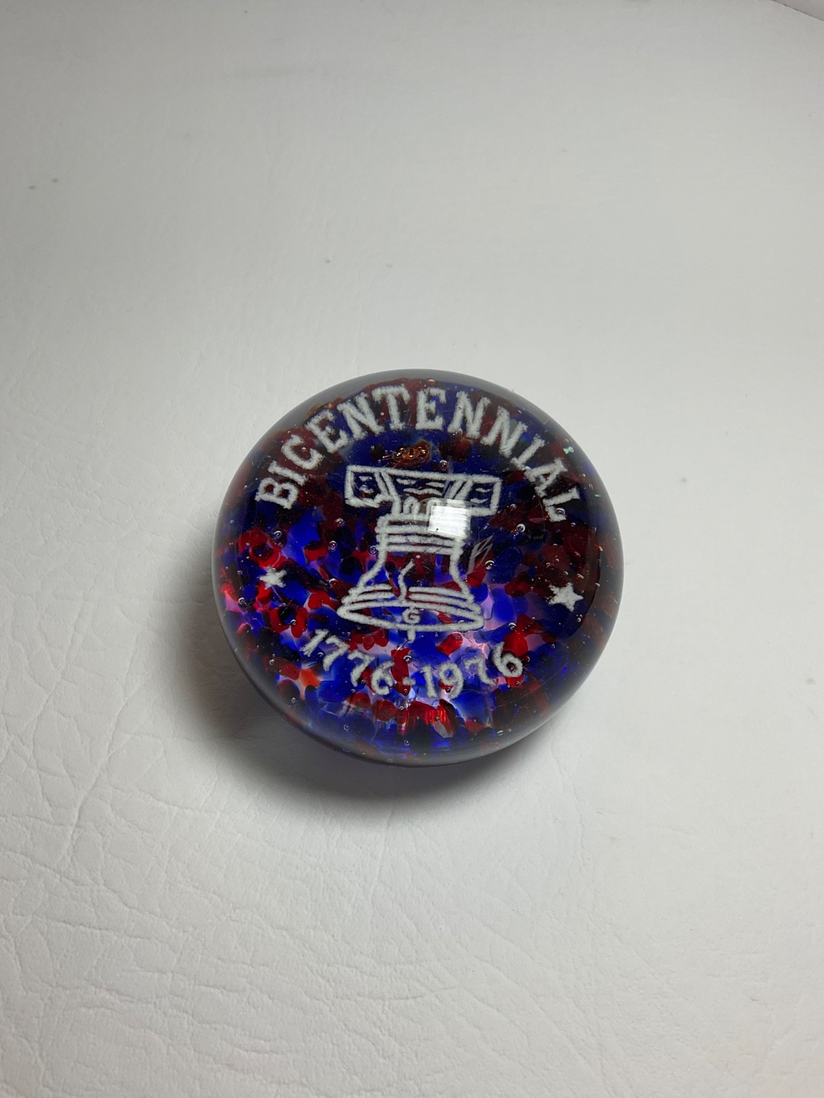 Gentile Glass Co Bicentennial 1776-1976 Liberty Bell – Colorful 3” Paperweight