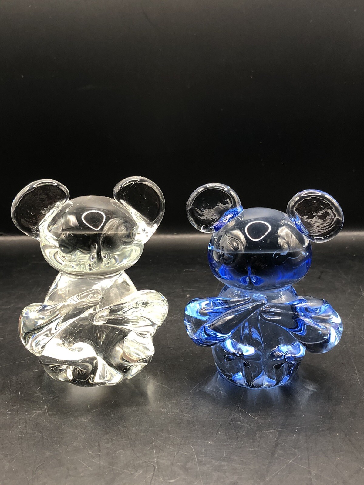 Lot of 2 Koala Bear Blue Glass Figurines U.S. Commemorative Fine Art Gallery 3”