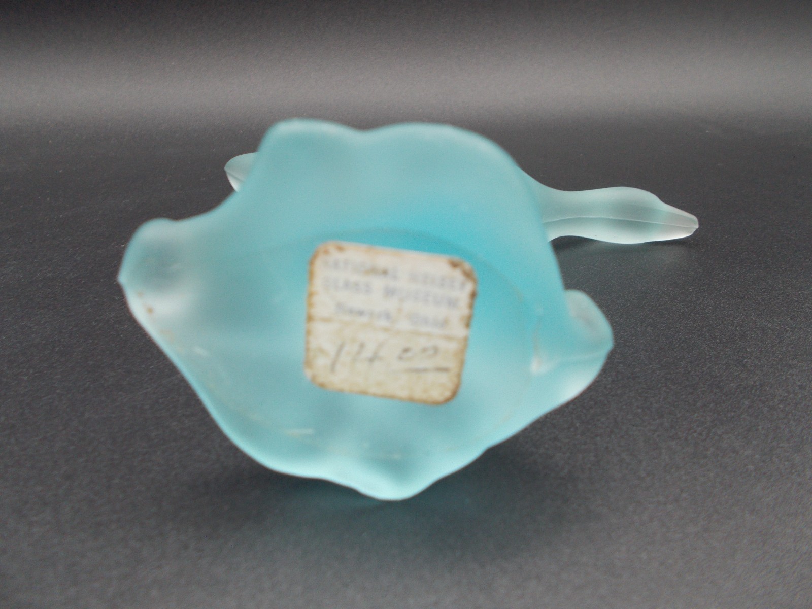 Heisey by Imperial Mallard Duck Satin Horizon Blue Glass Figurine