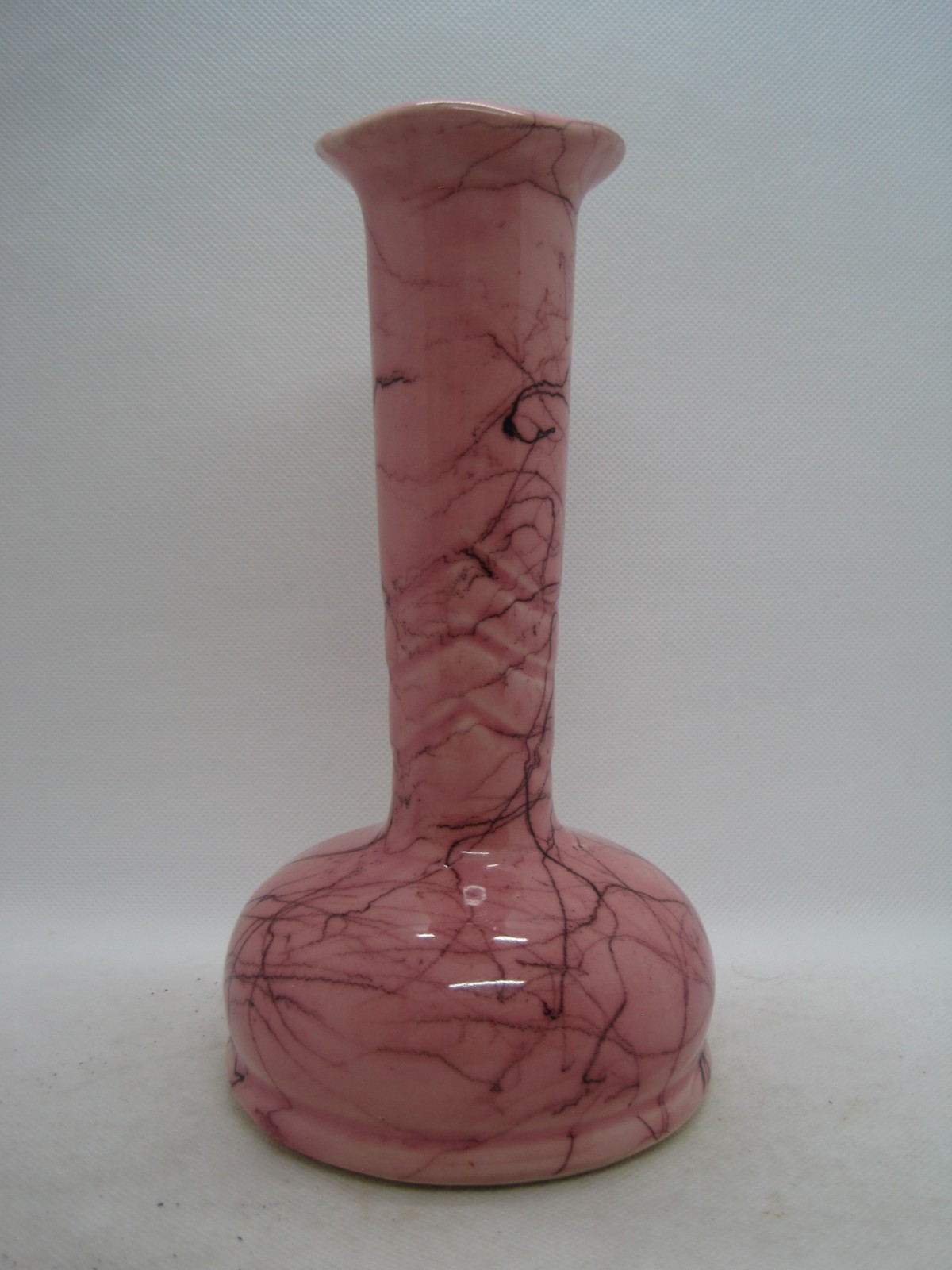 Brush McCoy Vase Chromoveil Pink w/ Spiderweb Pottery Vase #070 USA