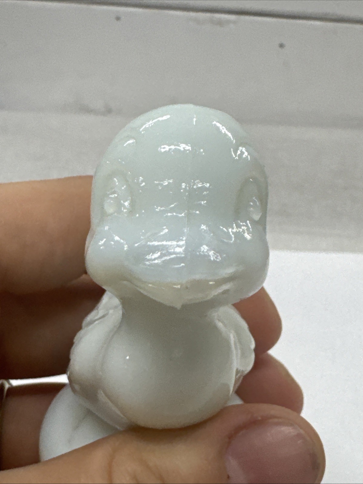 Vintage Boyd Art Glass White Milk Debbie Duck Miniature Trinket Figurine