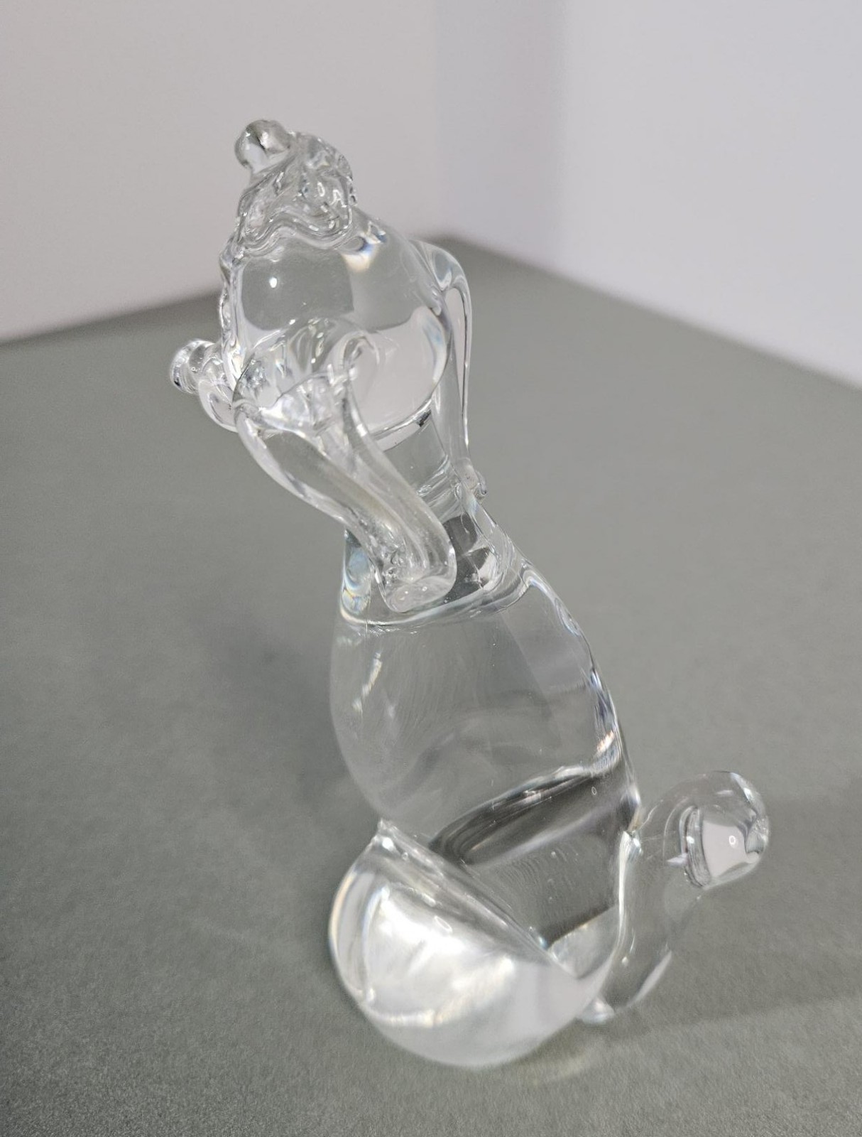 Hand blown Glass Poodle Figurine / Paperweight 5.5″ T