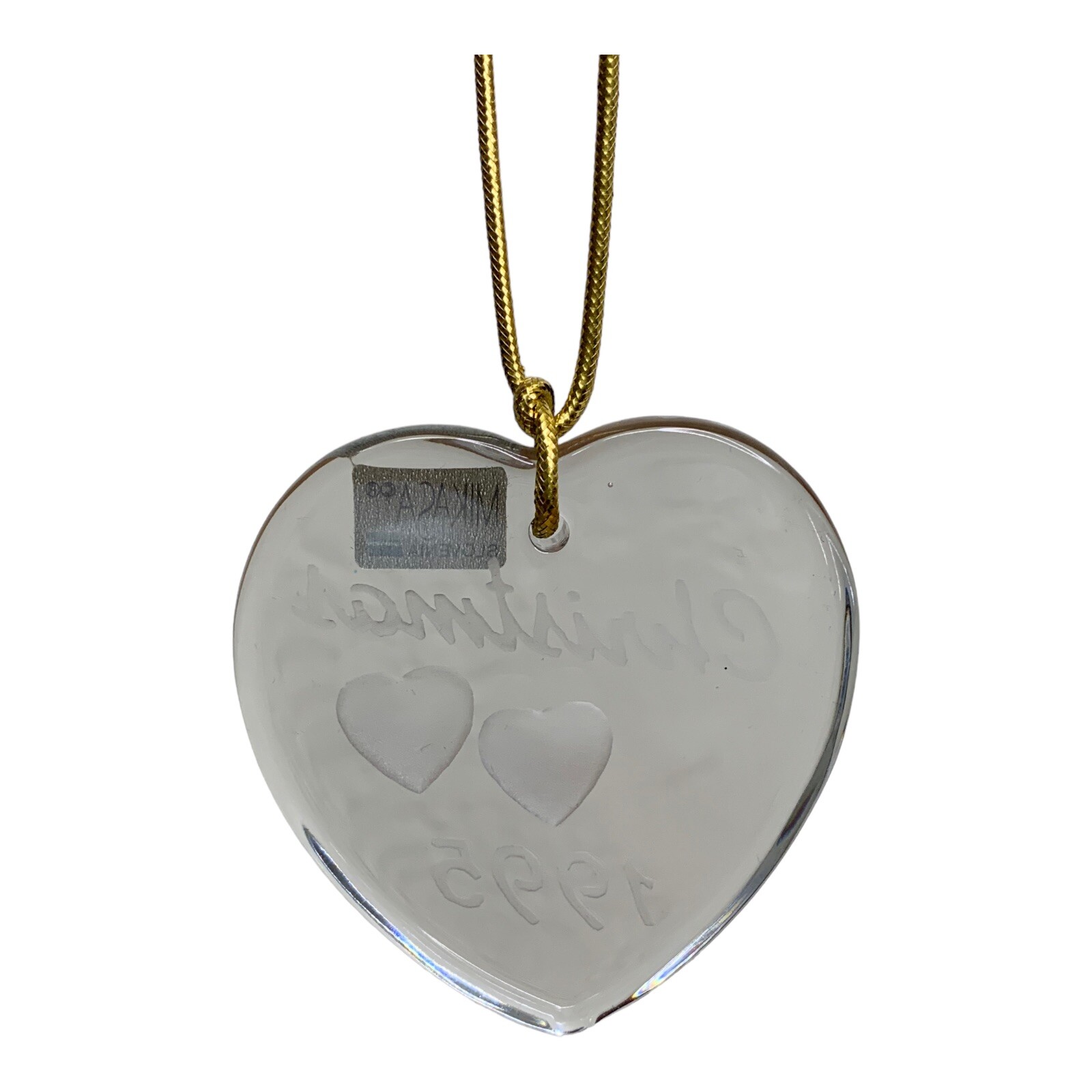 Mikasa 1995 Heart Christmas Ornament Etched Glass Solvenia – EXCELLENT