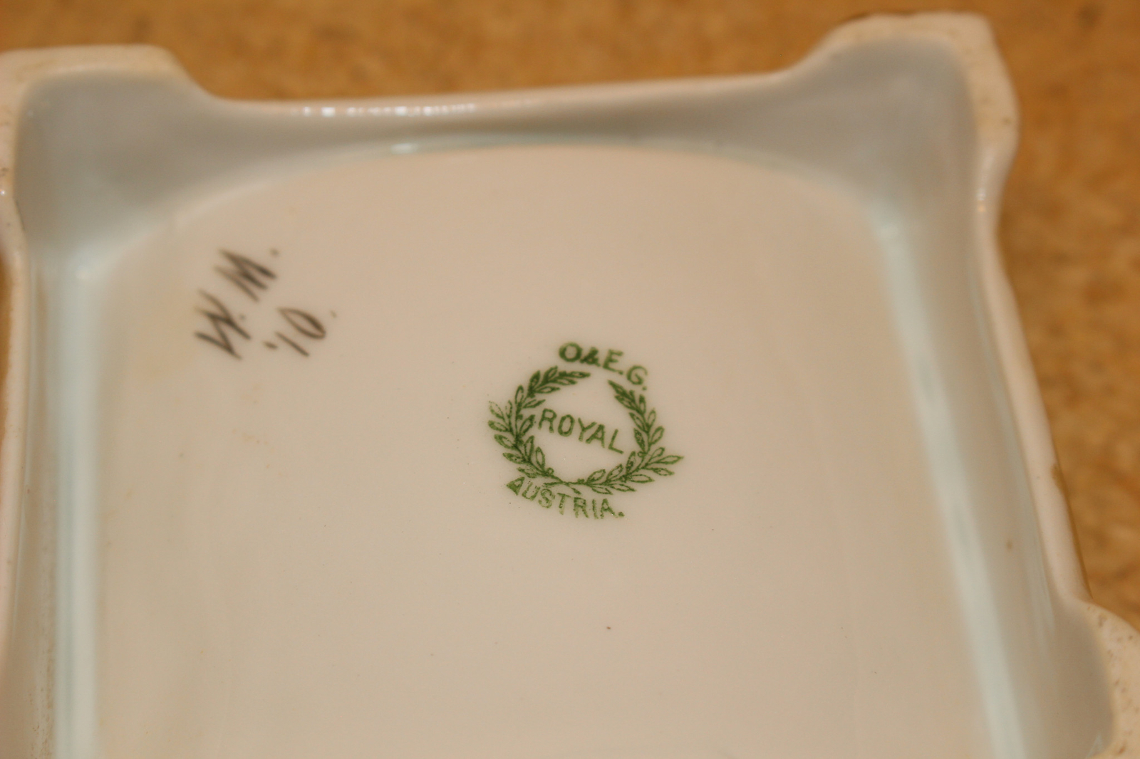 ANTIQUE 1910 LIMOGES FRANCE HAND PAINTED ART NOUVEAU TRAY W/CANDLESTICK&PIN DISH