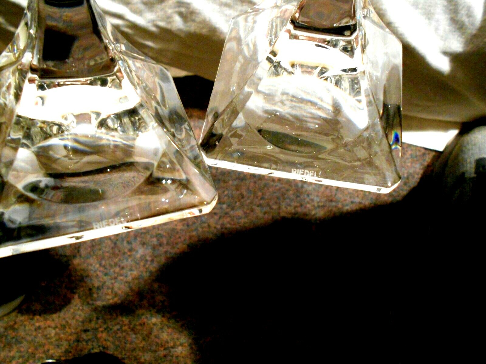 2- Sets Riedel Germany 8″ Pair of Crystal Candleholders Original Box & No box