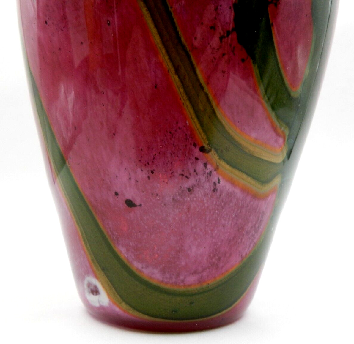 VINTAGE SIGNED ROBERT EICKHOLT HANDBLOWN STUDIO ART GLASS “DEEP SEA” VASE