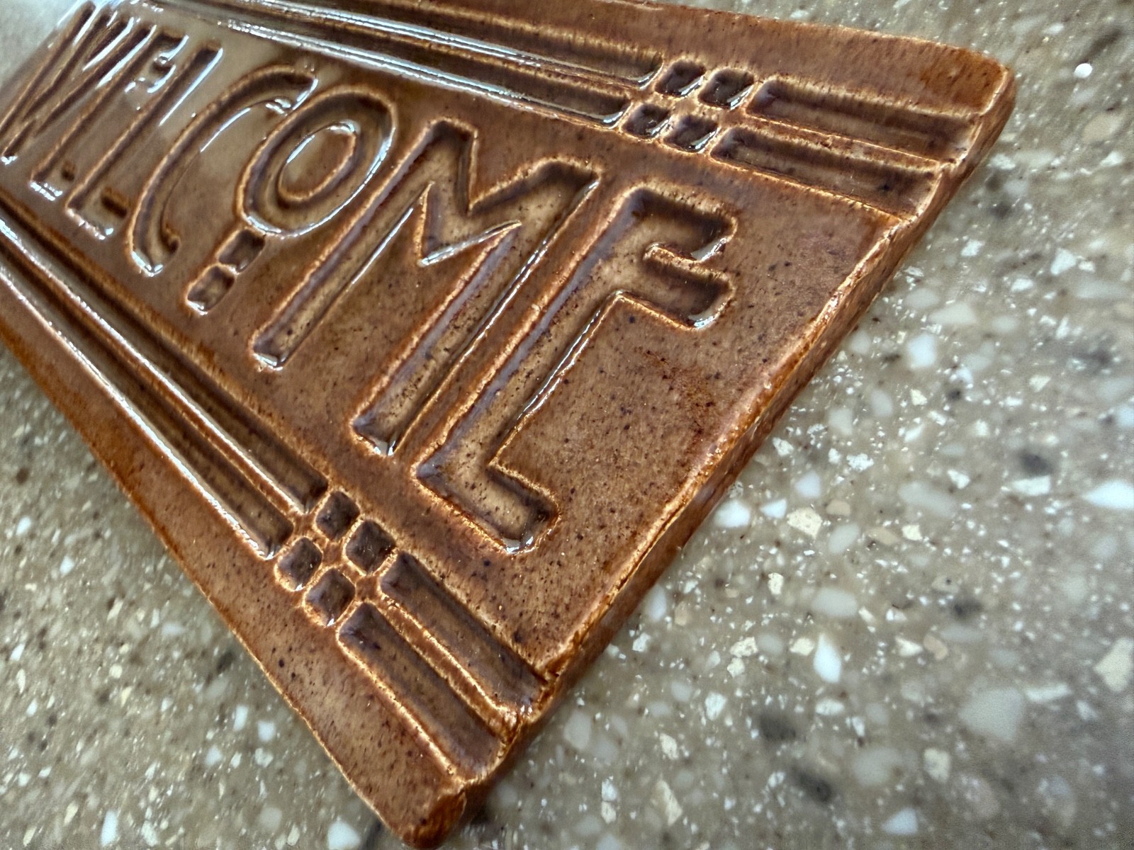 WELCOME Sign, Handcrafted Bungalow Brown, Mission Style, Arts & Crafts Design