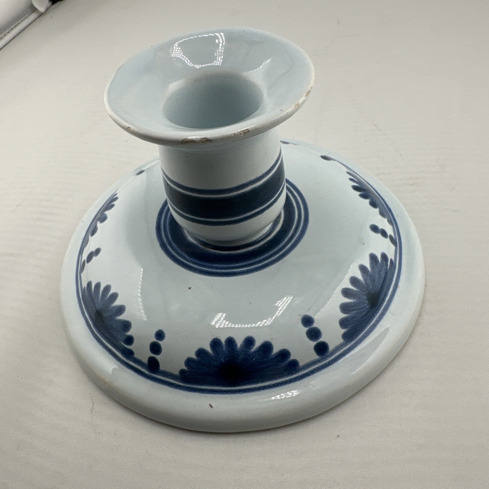 Henriot Quimper France Candle Holder 3 Inches Tall 4 1/2 Inch Base *condition**