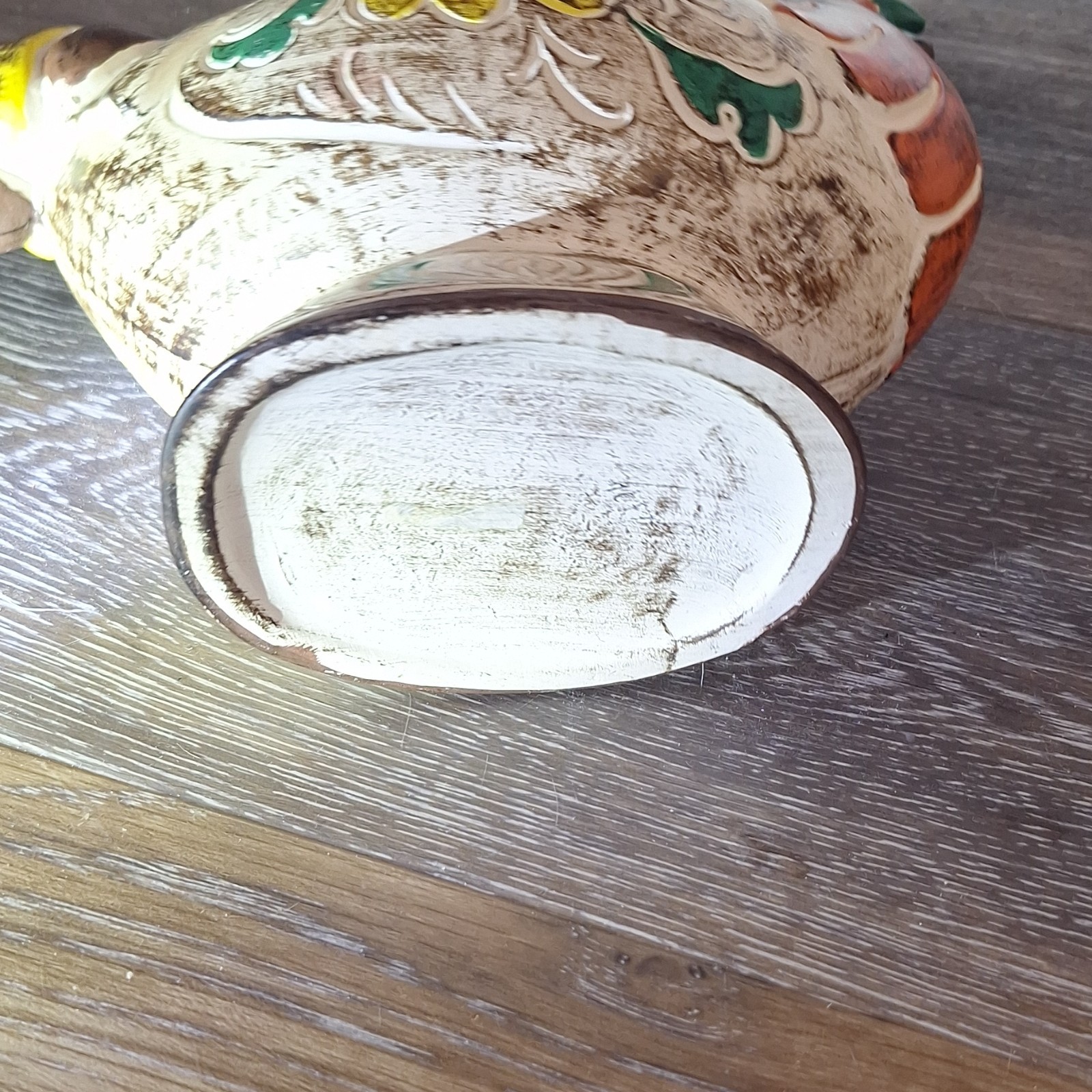 Ceramic Bird Shaped Planter Brown Green Yellow White Pottery Glossy Animal