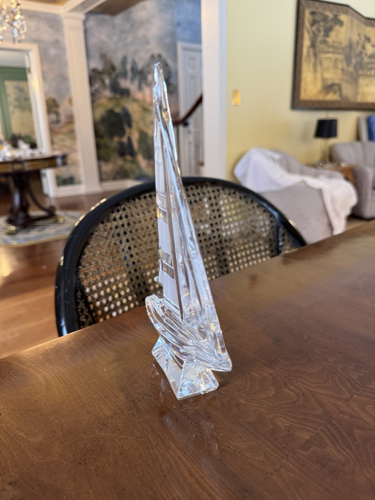 J.G. Durand Glass Sailboat Figurine Nautical Decorative Sculpture