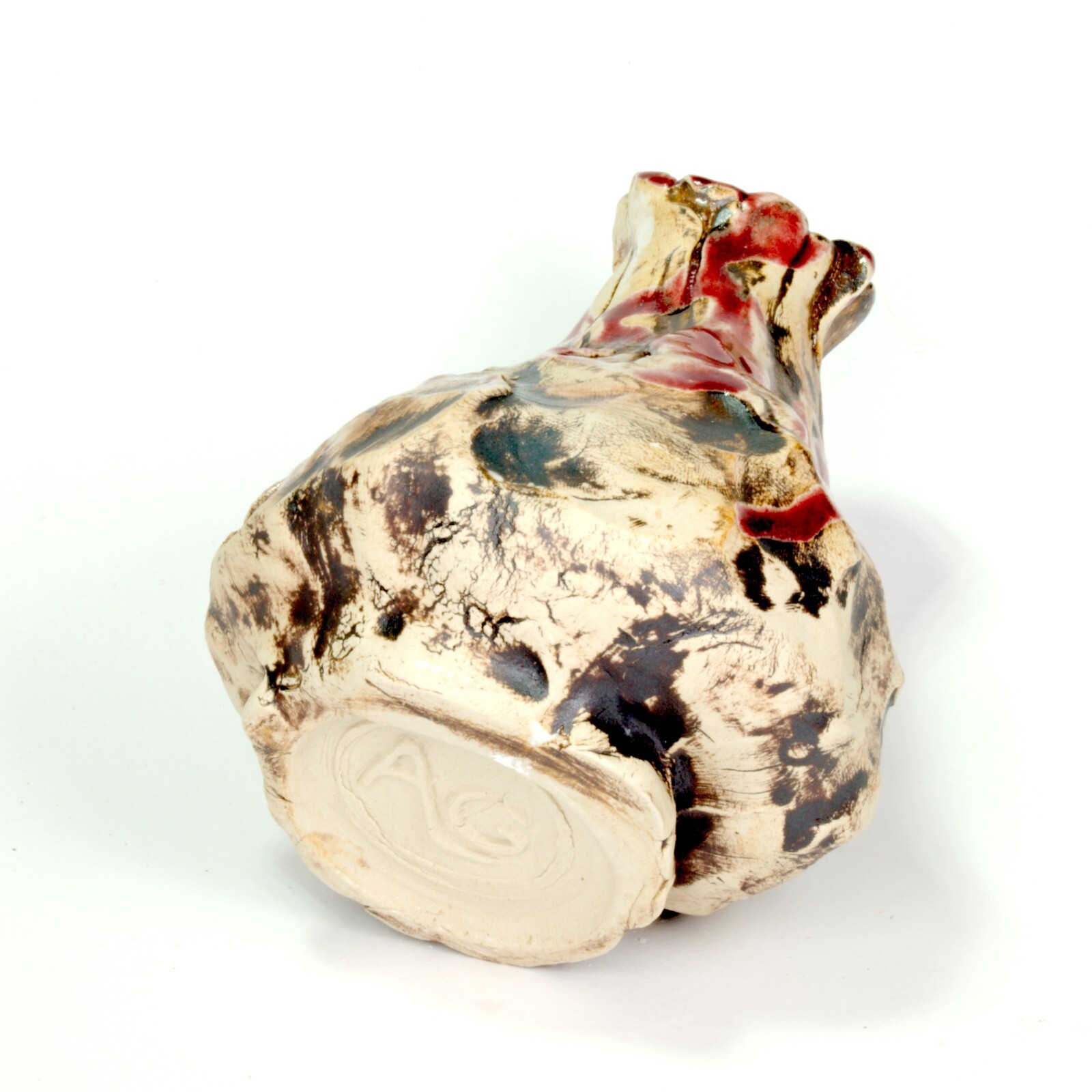 Vase sculpture ceramic stoneware Höhle Lascaux sign Prof em Loeschner-Gornau w10