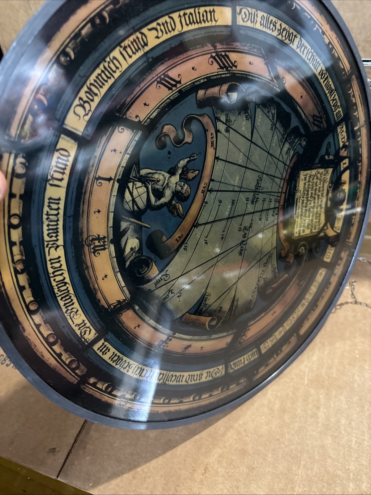 Vintage Ambras Castle Sundial Round 12” Suncatcher Unique Colorful Nice! #MM