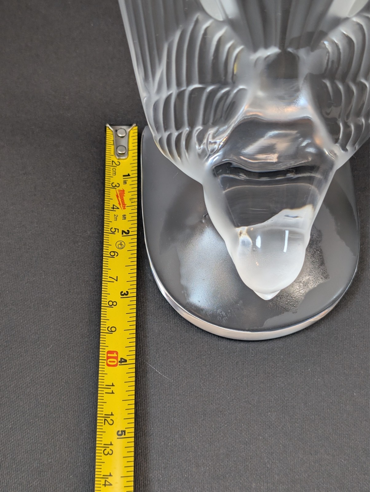 Lalique France Hirondelles Swallow Crystal Bookends Pair Frosted Signed MINT