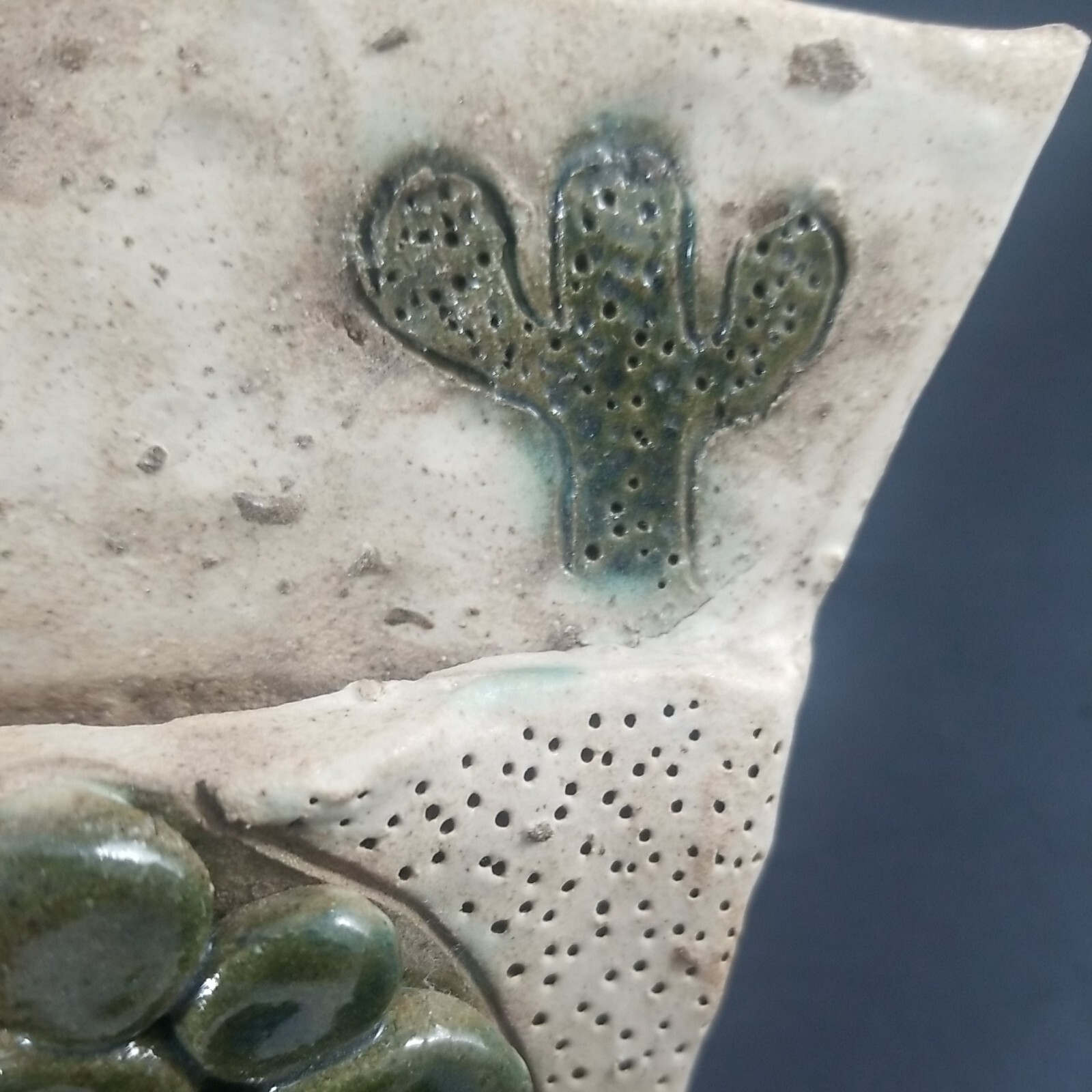 Saguaro Cactus Design 6″ Vase Wall Pocket Southwestern Handmade Clay Sculpture