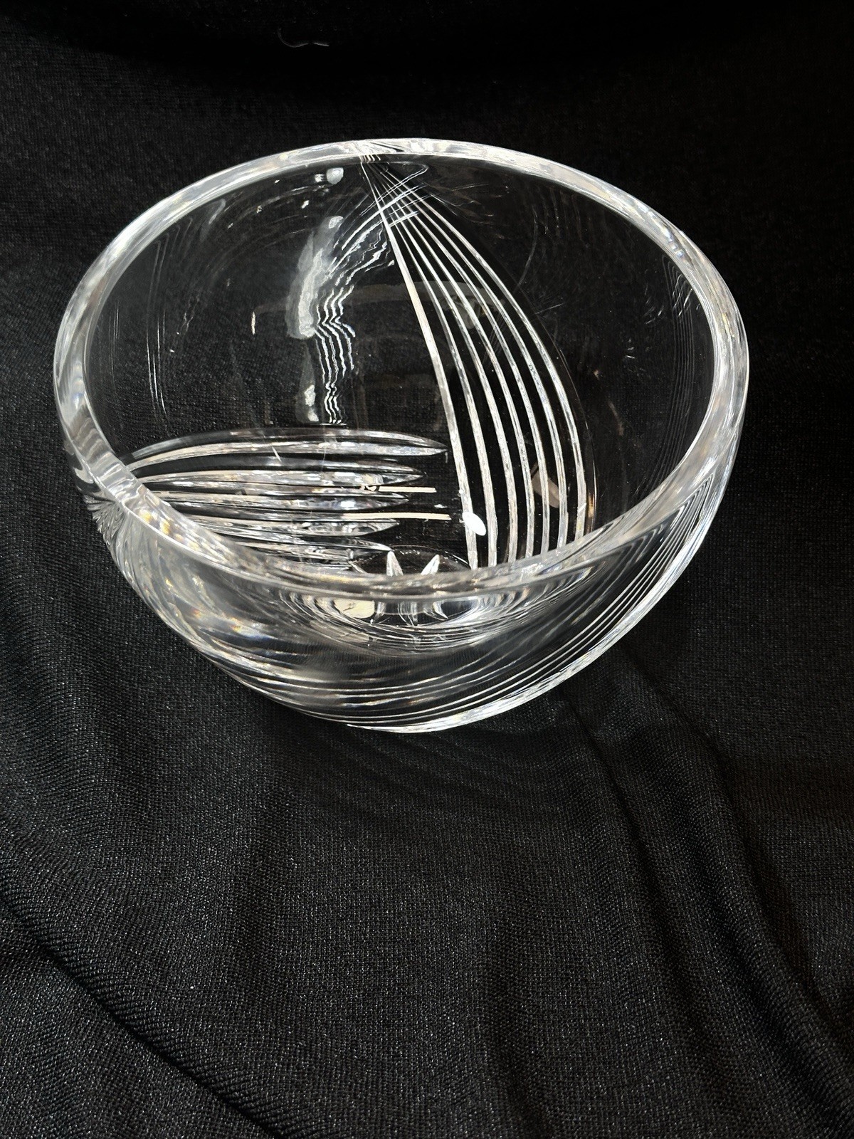 Montreux 24% Lead Crystal Candy Display Bowl Czech Republic 7” X 4 3/4”