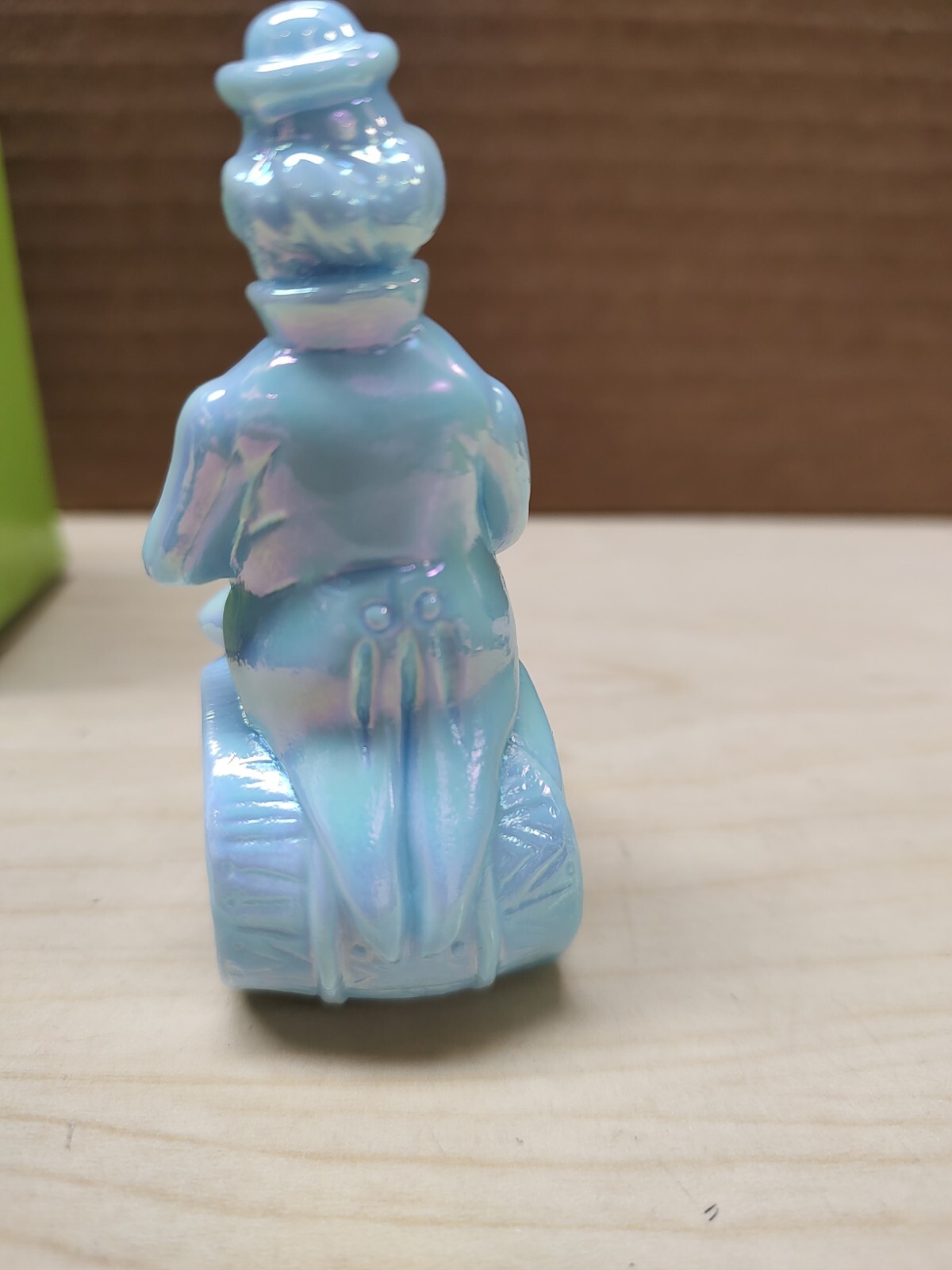 Mosser Art Glass 1982 Performer Clown “Poko” Milk Blue Carnival w/Box