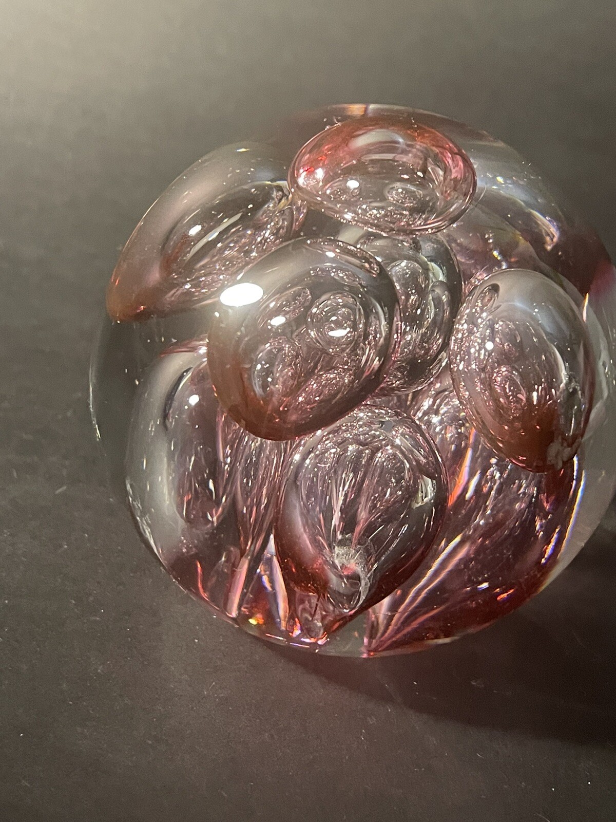 Langham Glass Pink Bubbles Paperweight by Paul Miller- Scratch