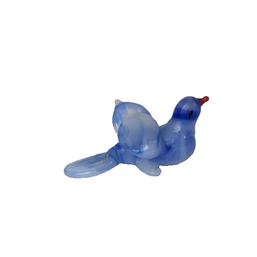 vintage Miniature Art Glass blue bird Figurine