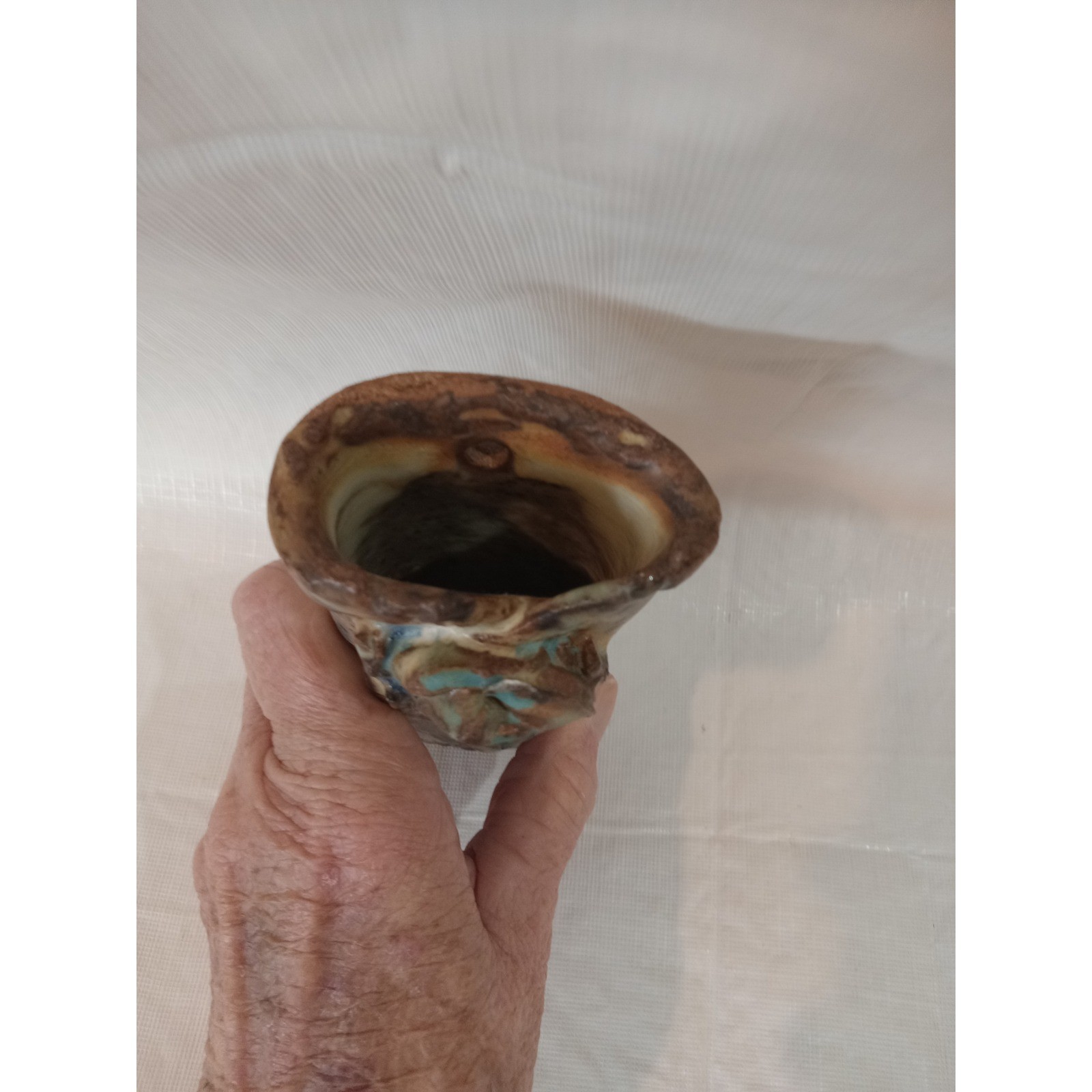 Eckels Pottery Vase Handmade Art Pottery Small Vessel/wall pocket