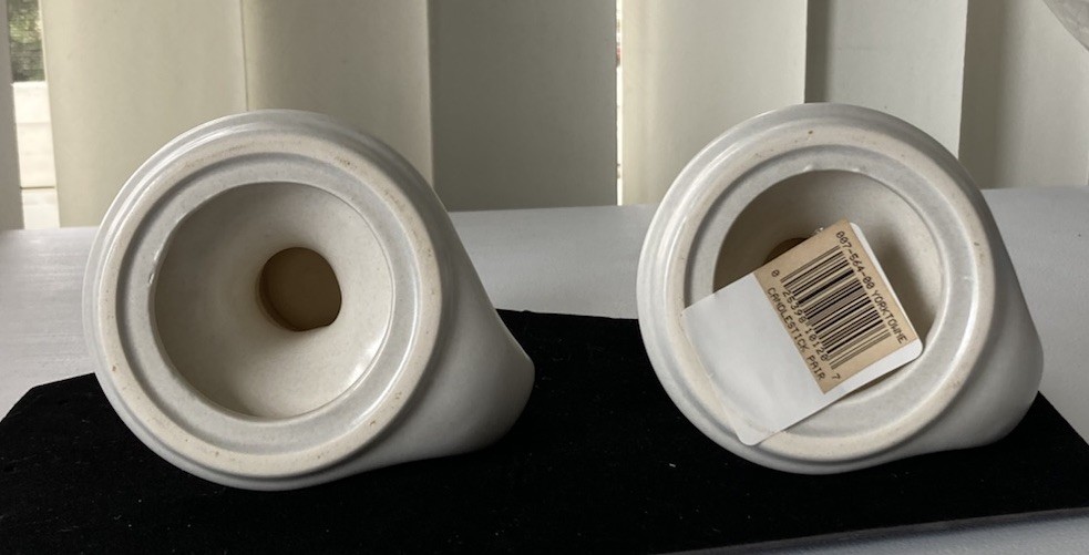Pfaltzgraff Yorktowne Stoneware Handled Candle Stick Holders Set of 2