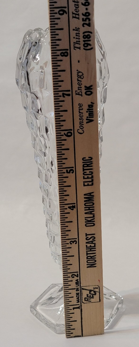 American Cube/Cubist Fostoria Clear Glass Hexagonal Footed Cupped Top Bud Vase